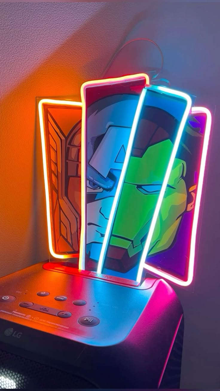 Avengers Neon Wall Art – Multicolor Superhero LED Neon Sign Game Room | Neon Signs India