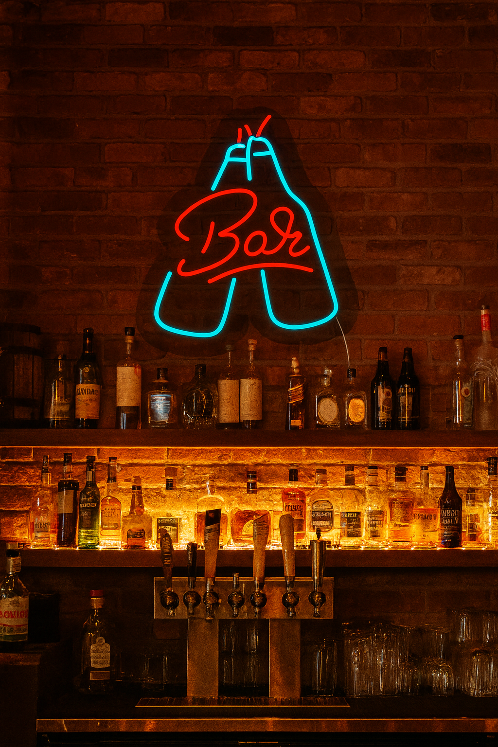 Bar Neon Signage 14x12 Inches Neonsignsindia