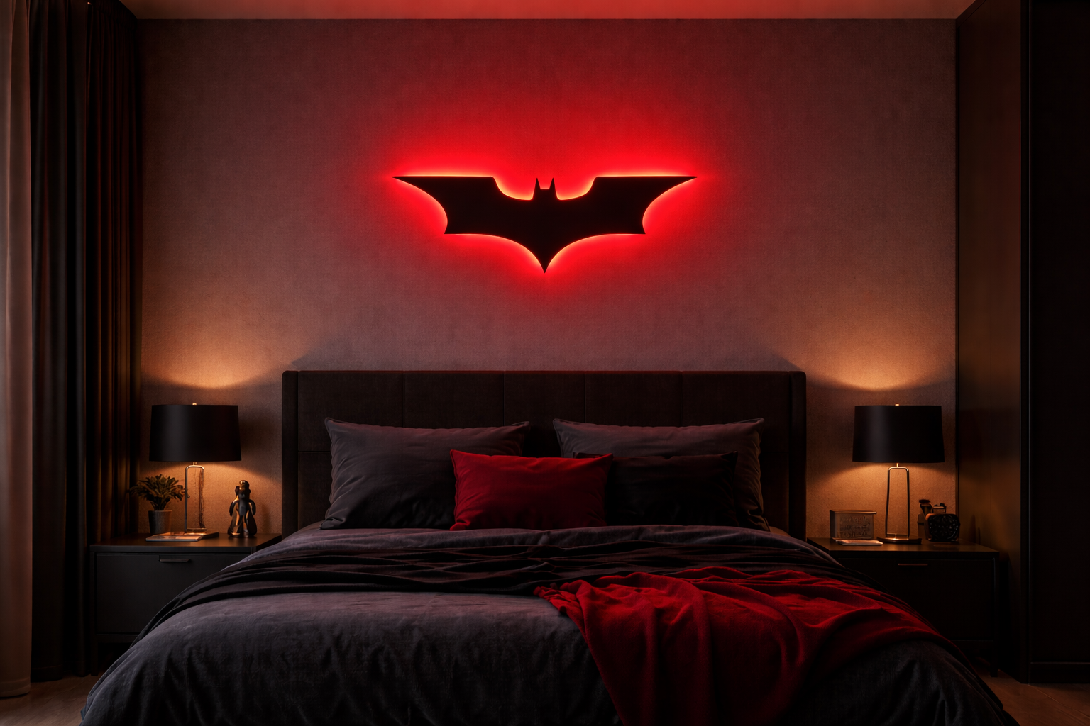Batman Logo Neon Wall Light – Iconic Superhero LED Wall Art Game room With color changing app controlled LED. Neonsignsindia