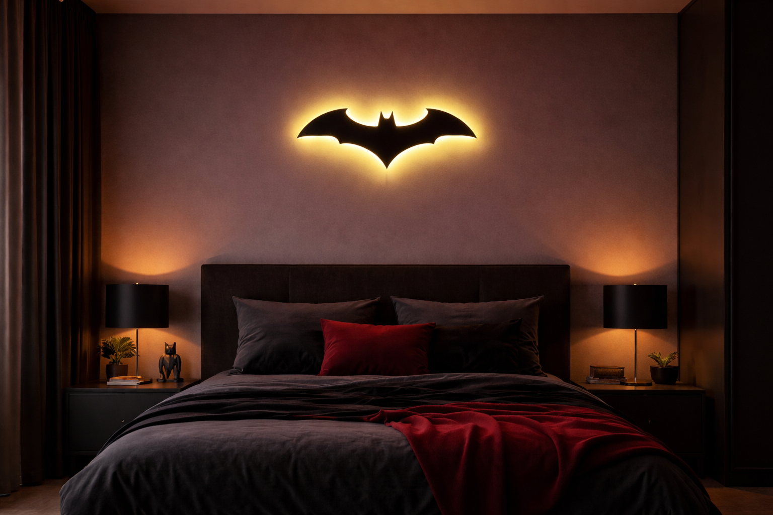 Batman Logo Neon Wall Light – Iconic Superhero LED Wall Art Game room With color changing app controlled LED. Neonsignsindia