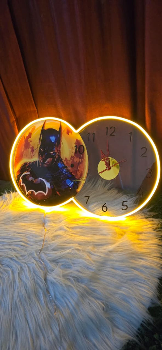 Batman Neon LED Wall Clock with Adjustable Brightness (14*24 inch) Neonsignsindia