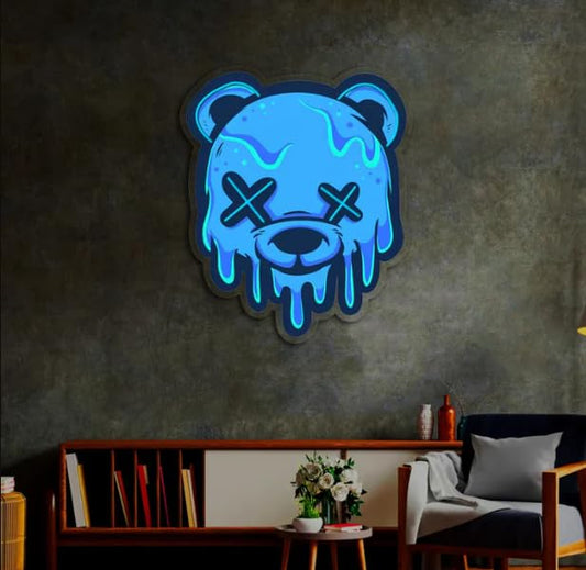 Bear Neon Sign by Neon Signs India - 24x24 Inches Acrylic Modern Art Wall Decor with Dimmer & Adapter - Personalized Gift for Home Decor Neonsignsindia