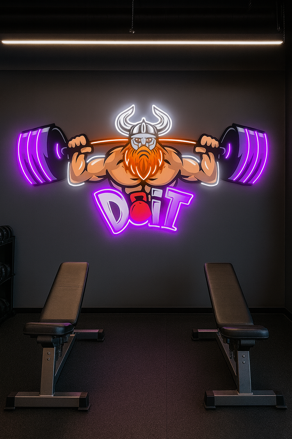 Beast mode Viking Power weightlifter LED Neon fitness Gym Sign – Motivational Wall Art Neonsignsindia