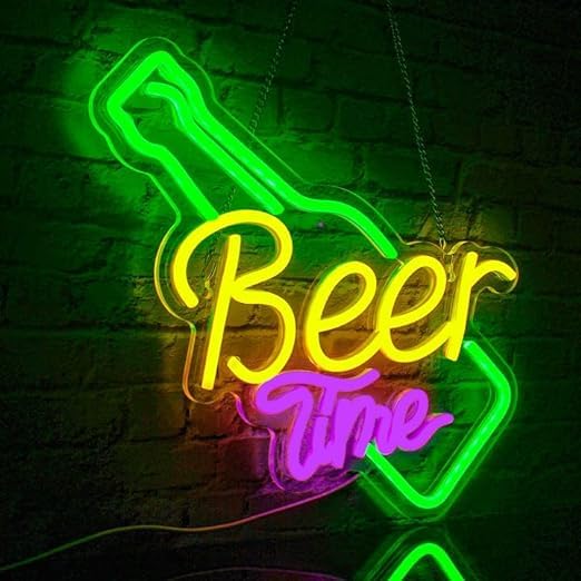 Beer Time Neon Signs (12x12 inches) Neonsignsindia