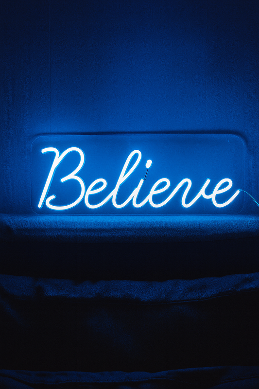 Believe Neon Sign (6x12 inches) Neonsignsindia