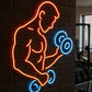 Bicep Curl Neon Sign – Bodybuilder LED Gym Light Neonsignsindia