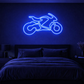 🏍️ Blue Motorcycle Neon Sign – Minimal Bike LED Wall Light (3*1.5 feet) Neonsignsindia