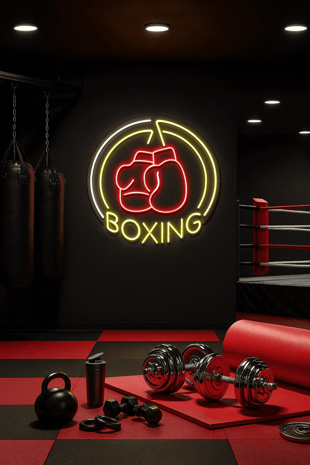 BOXING GLOVES Neon Sign – LED Wall Light for Gym, Fitness Studio & Home Workout Decor Neonsignsindia
