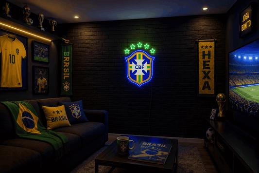 Brazil CBF Neon Wall Sign Football LED Neon Light - Neonsignsindia