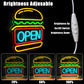 Burger Open Neon (12x13 inches) Neonsignsindia