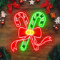 Candy Cane Neon Sign – Festive Neon+ poster Christmas Wall Decor (20x20 inches) Neonsignsindia