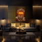 "Censored" Greek God Statue Print with Orange Neon Neonsignsindia