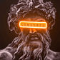"Censored" Greek God Statue Print with Orange Neon Neonsignsindia