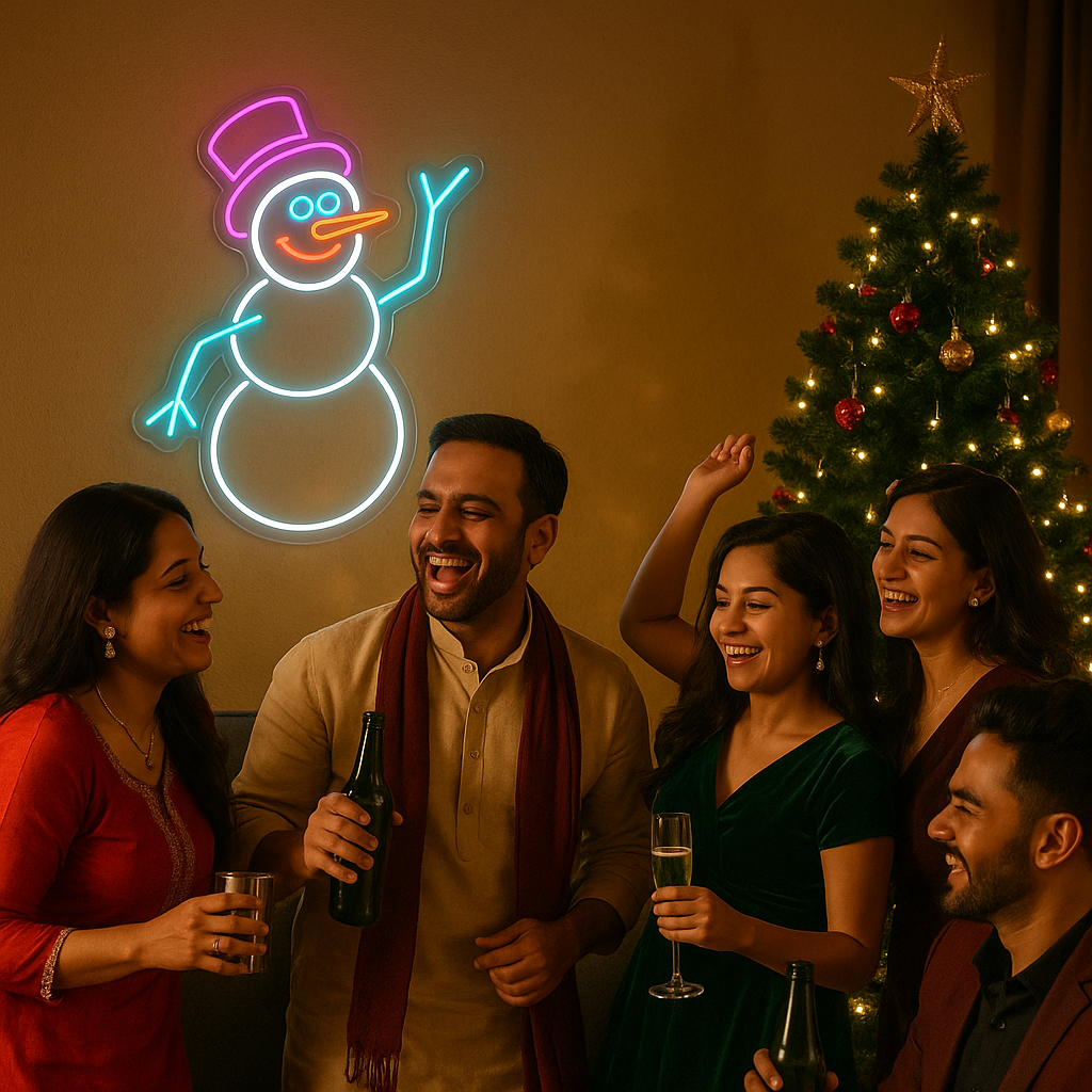 Christmas Frosty The Snowman Neon Sign (16*18 inches) Neonsignsindia