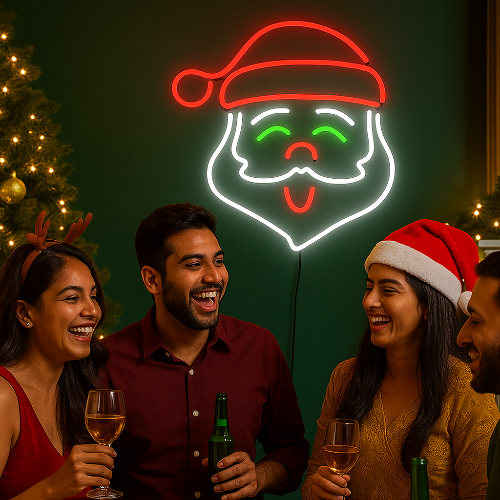 Christmas Santa Claus Neon Sign (14x14 inches) Neonsignsindia