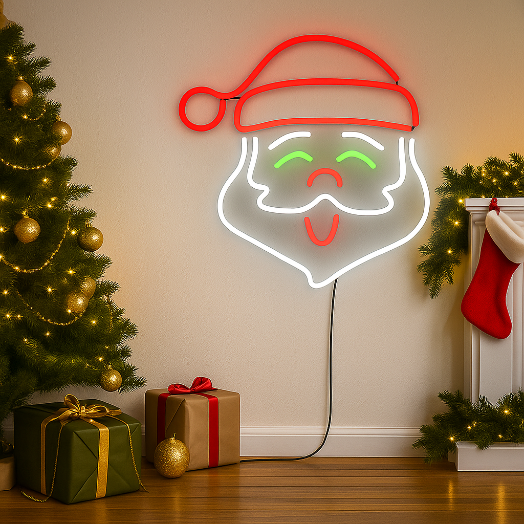 Christmas Santa Claus Neon Sign (14x14 inches) Neonsignsindia