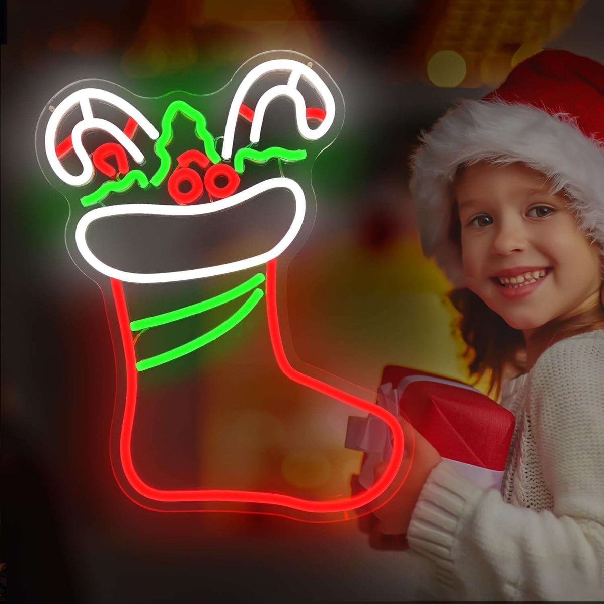 Christmas Stocking Neon Sign (13*17 inches) | Neon Signs India — Image 3