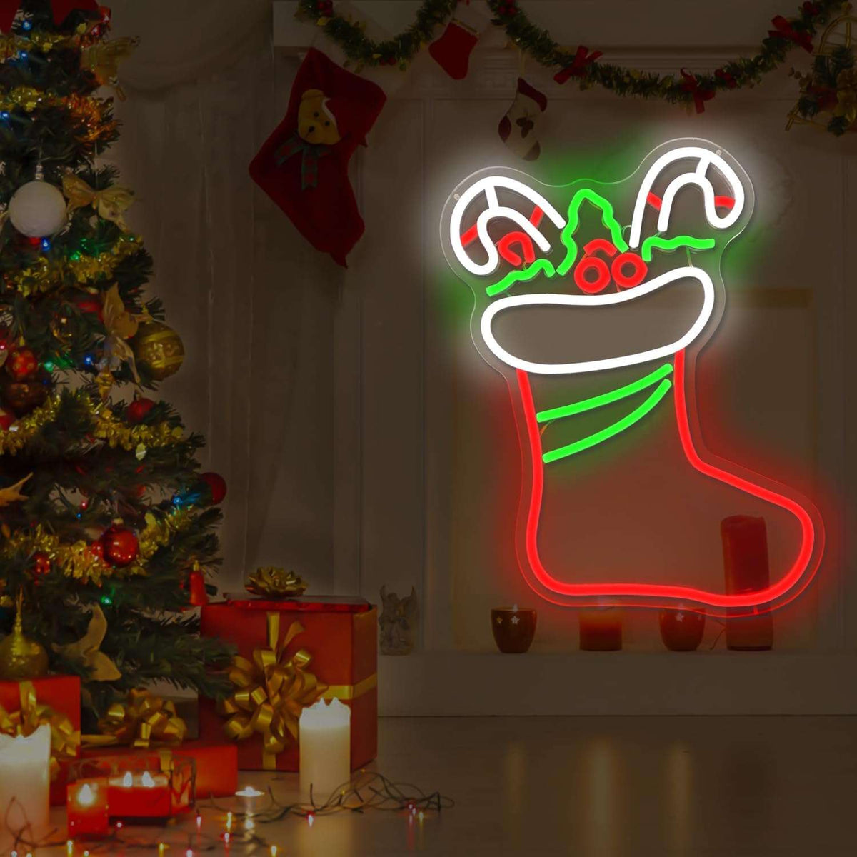 Christmas Stocking Neon Sign (13*17 inches) | Neon Signs India — Image 4