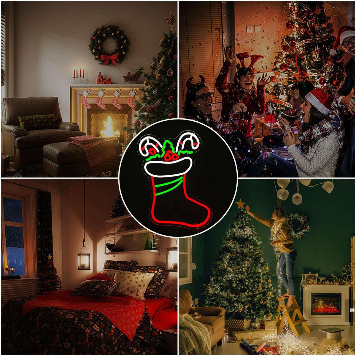 Christmas Stocking Neon Sign (13*17 inches) | Neon Signs India — Image 2