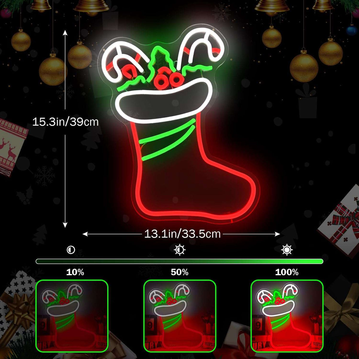 Christmas Stocking Neon Sign (13*17 inches) | Neon Signs India — Image 5