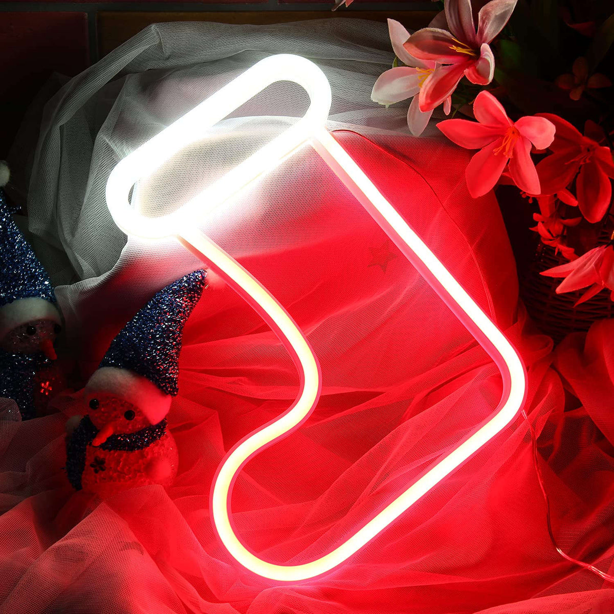 Christmas Stocking Neon Signs (9x5 inches) Neonsignsindia