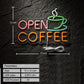 Coffee Open Neon Sign for Wall Décor Dimmable Business Shop with 12v Adapter Neonsignsindia