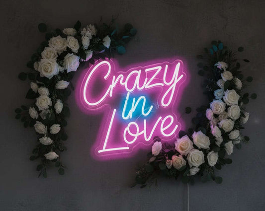 “Crazy in Love” LED Neon Sign – Romantic Décor for Weddings & Couple Spaces Neonsignsindia