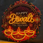Custom Name Diwali Diya Neon with Glowing Motion Flames