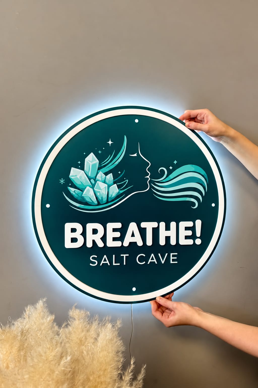 Custom Round LED Acrylic Sign – illuminated logo sign