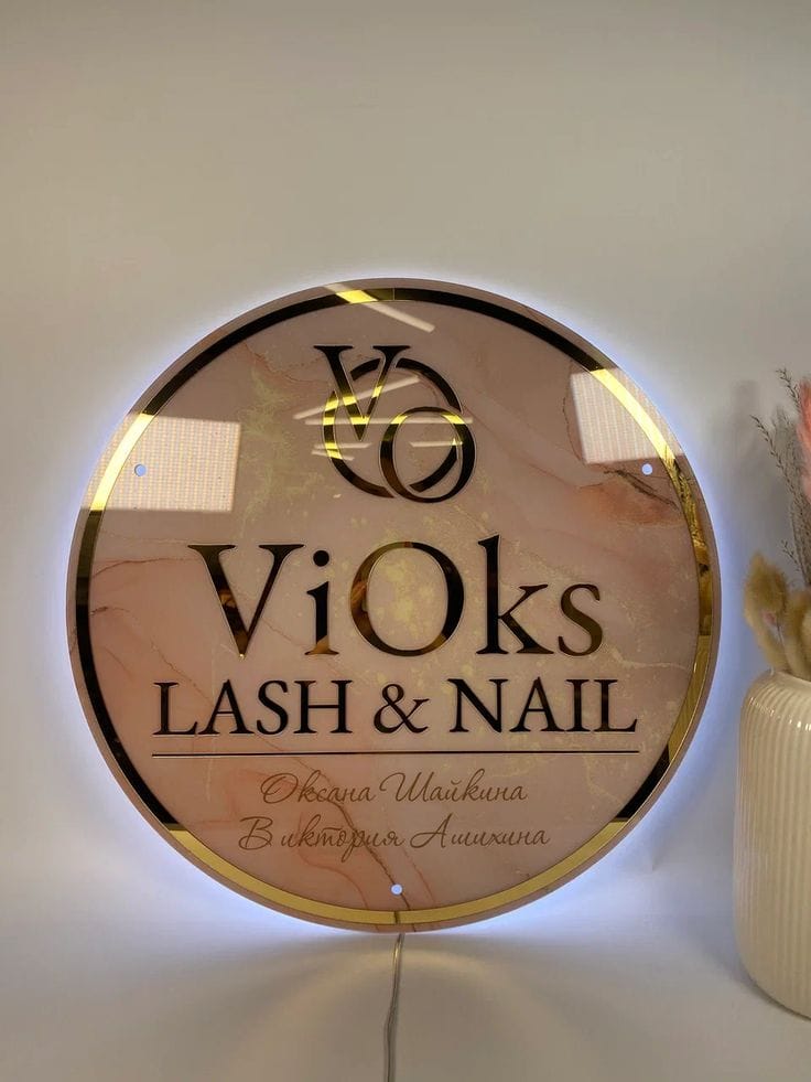 Custom Round LED Acrylic Sign – illuminated logo sign