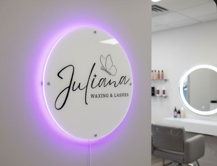 Custom Round LED Acrylic Sign – illuminated logo sign