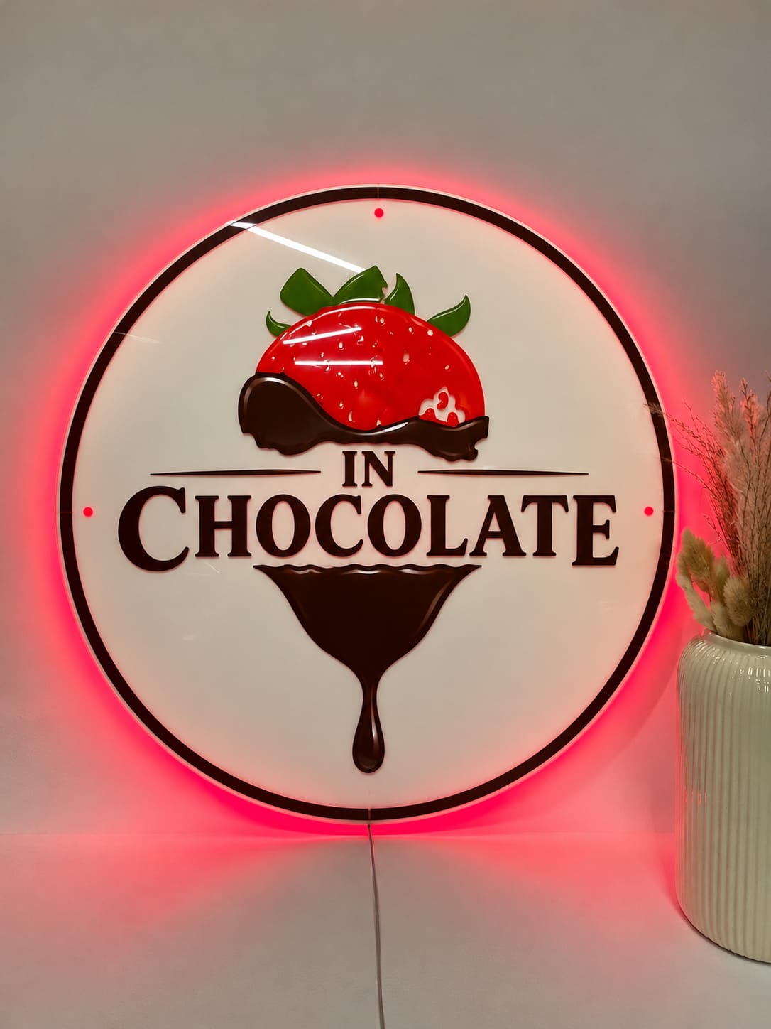 Custom Round LED Acrylic Sign – illuminated logo sign