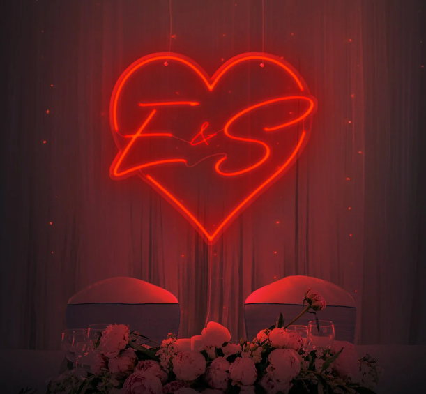 Customize Couple Name Initials Neon Neonsignsindia