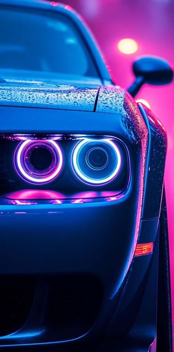 Neon Street Pulse Car Wall Art