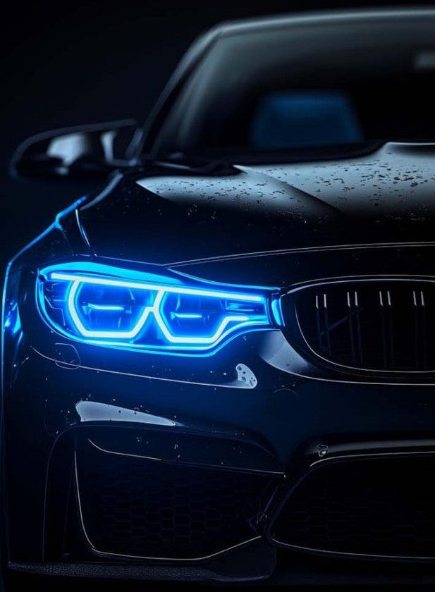 Electric Blue BMW Headlight Neon Sign – 6mm Flex LED Glow
