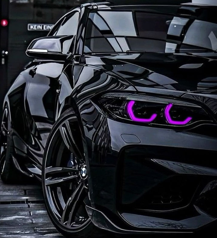 Midnight Phantom Neon Car Poster – Purple LED Glow Wall Art