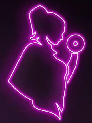 Strong Woman Silhouette Neon Light – fitness Gym & Home Décor