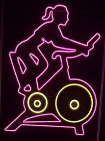 Neon Cycling Glow Sign – Modern Fitness gym Studio LED Wall Decor (36 *30 inch)