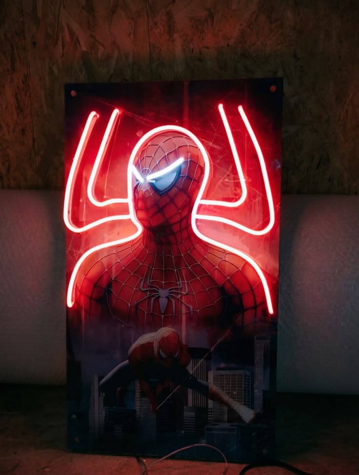 Spider-Man Inspired LED Neon Wall Sign – Superhero Red Neon Light Neonsignsindia