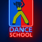 Dance School Split-Frame Neon Wall gym Sign | Blue & Red LED Decor Neonsignsindia