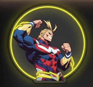 Anime Hero Neon Wall Art – Power Glow LED Wall Décor Game Room