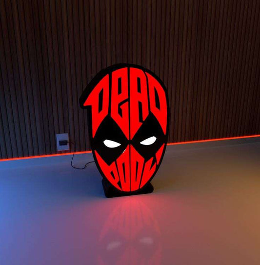 Deadpool LED Neon Desk Lamp – Superhero Mask Night Light - LED Neon Sign