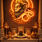 Divine Hanuman Neon Art – Radiant Orange Spiritual Wall Decor Neonsignsindia