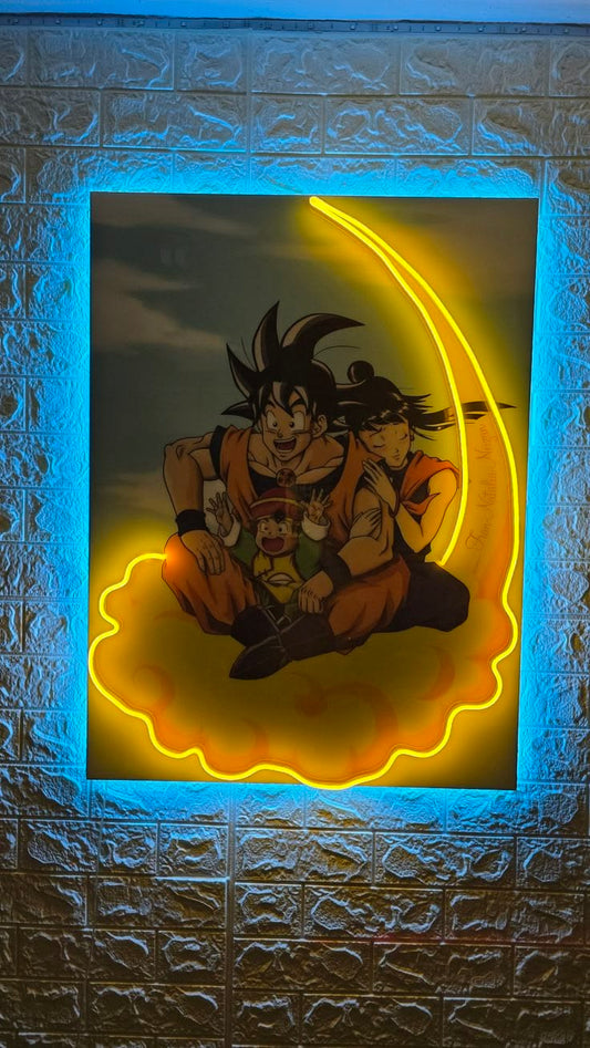Goku & Dragon Ball Inspired Backlit LED Neon Wall Sign – Anime Light Art Neonsignsindia