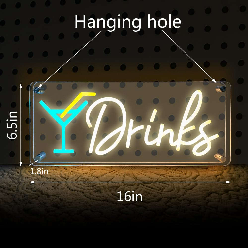 Drinks Neon Signs (7x16 inches) Neonsignsindia