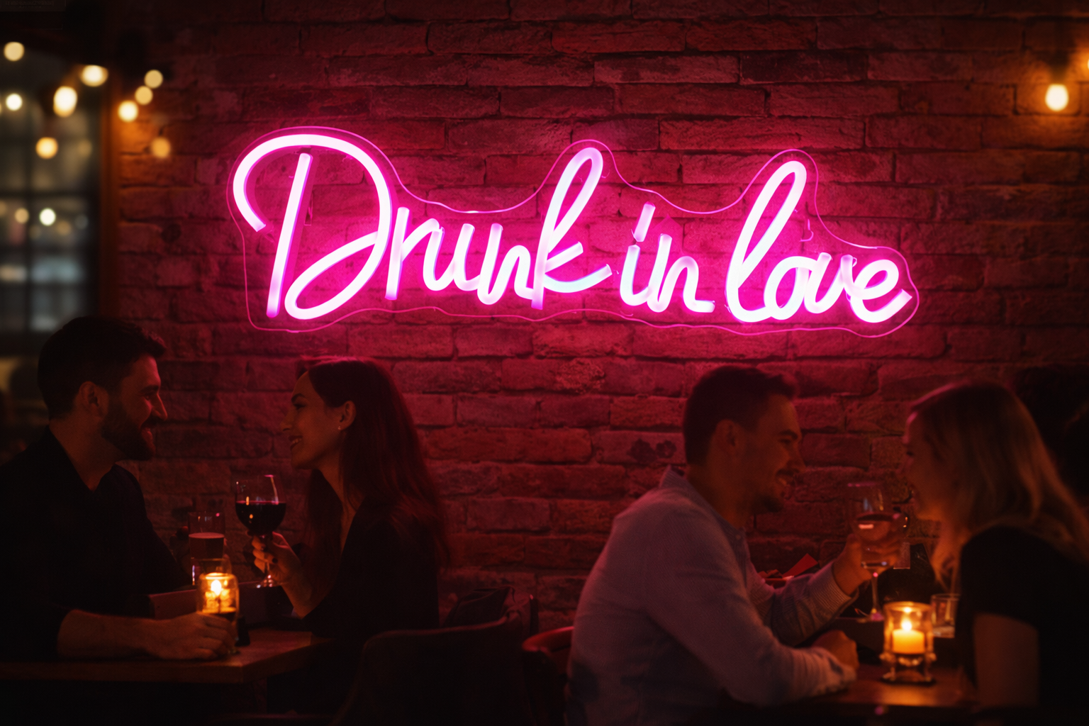 Drunk in Love Neon Sign, Pink Neonsignsindia