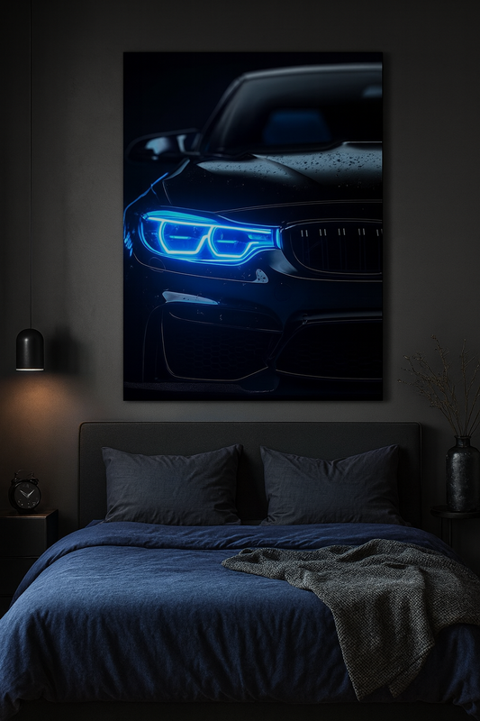 Electric Blue BMW Headlight Neon Sign – 6mm Flex LED Glow Neonsignsindia