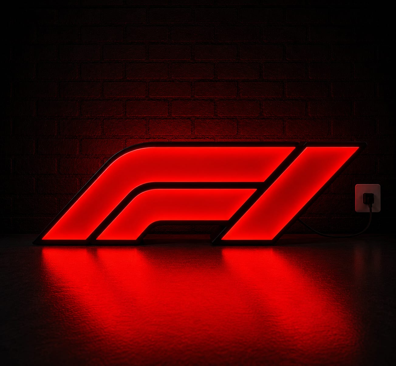 F1 Logo LED Neon Desk Lamp – Racing Fan Night Light