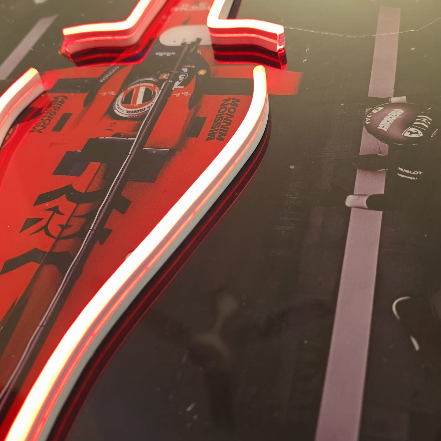 F1 Ferrari Charles Leclerc #16 Neon Sign – UV Printed LED Wall Art 20"x12" Inch Neonsignsindia
