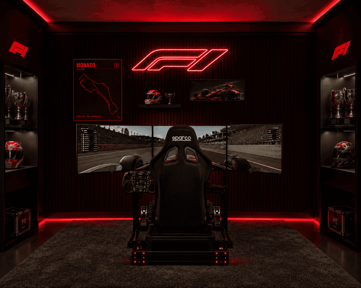 F1 LED Wall Art Game Room - Neonsignsindia